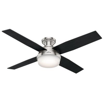 Dempsey 52 in. Low Profile LED Indoor Brushed Nickel Ceiling Fan